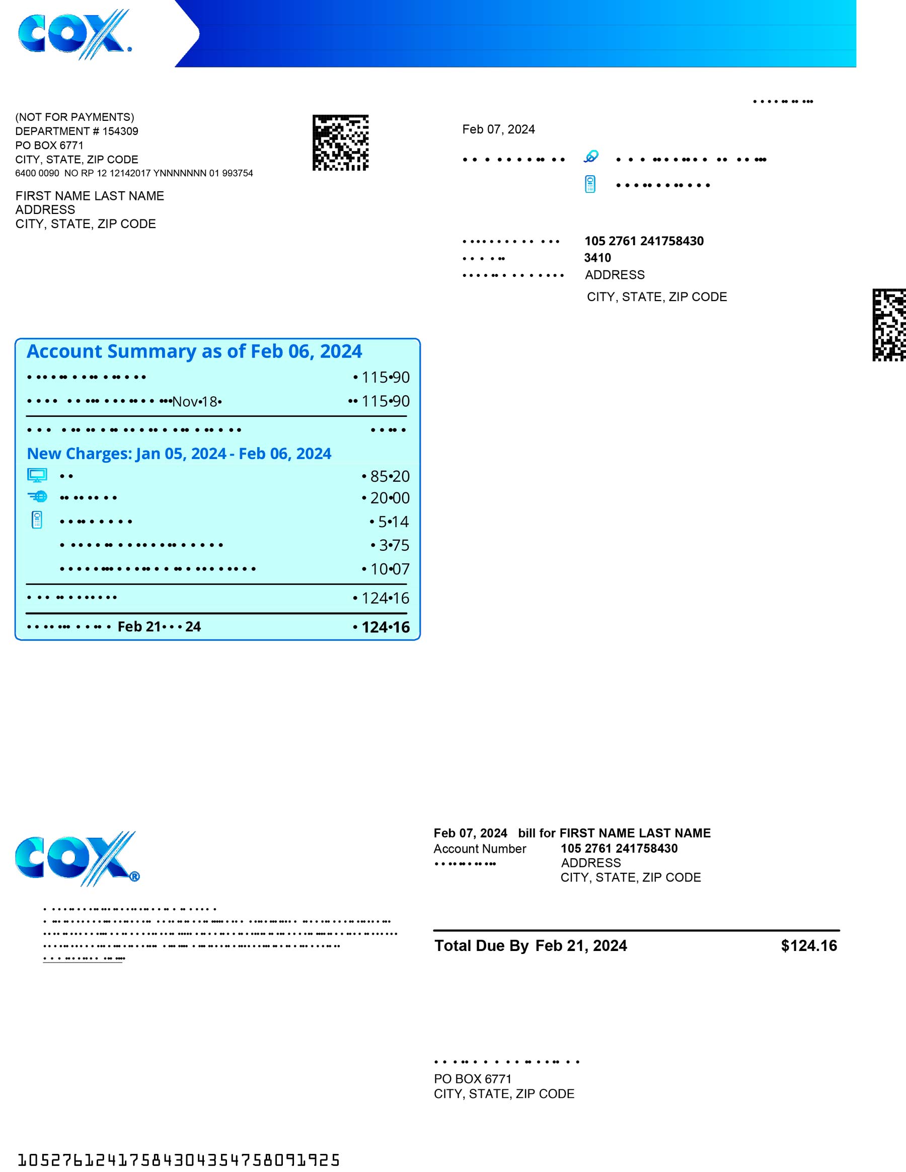 US Cox A4 utility template – download and edit easily