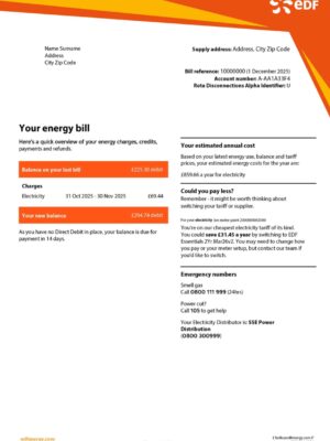 UK EDF A4 utility template – download and edit easily
