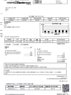 Hong Kong utility bill template