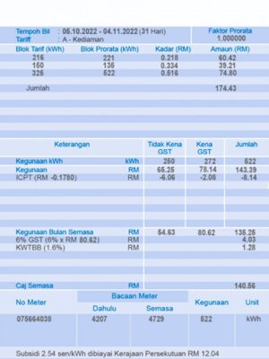 Malaysia utility bill template