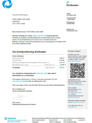 Netherlands utility bill for proof of address