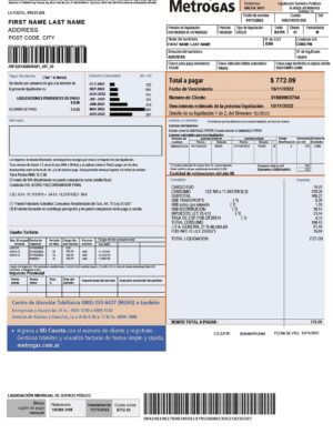 Argentina utility bill
