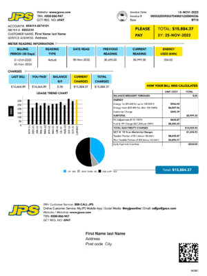 Jamaica utility bill template
