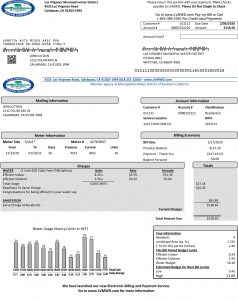 california utility bill