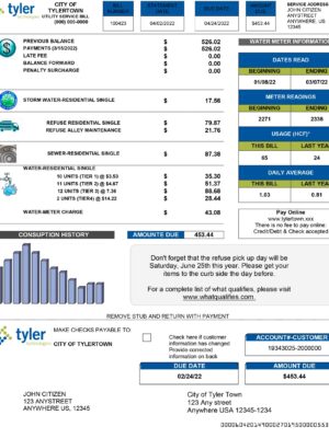 Texas utility bill generator