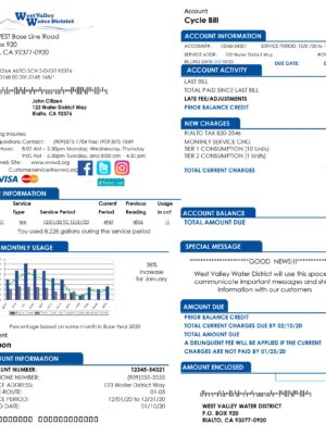 California utility bill template
