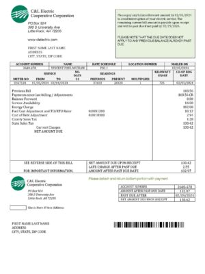 Arkansas C & L A4 utility template – download and edit easily