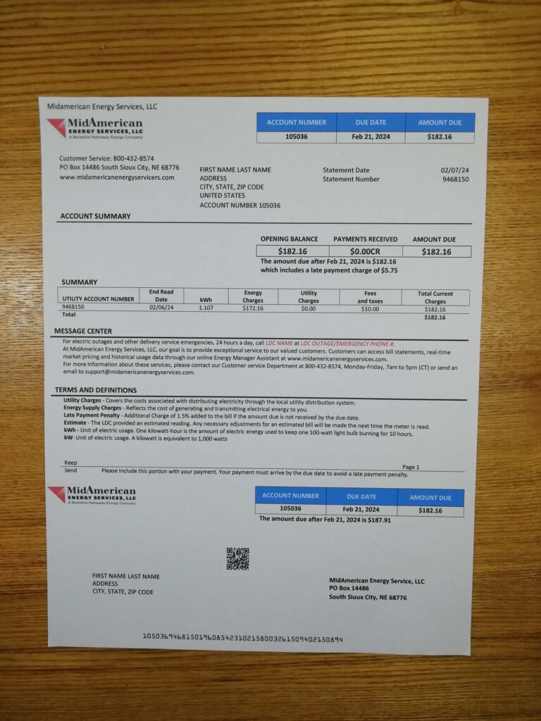 Handheld MidAmerican Energy statement image for simulation