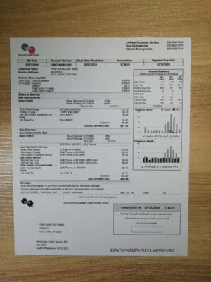 Wisconsin WPS bill printed and photographed – address proof from {State}