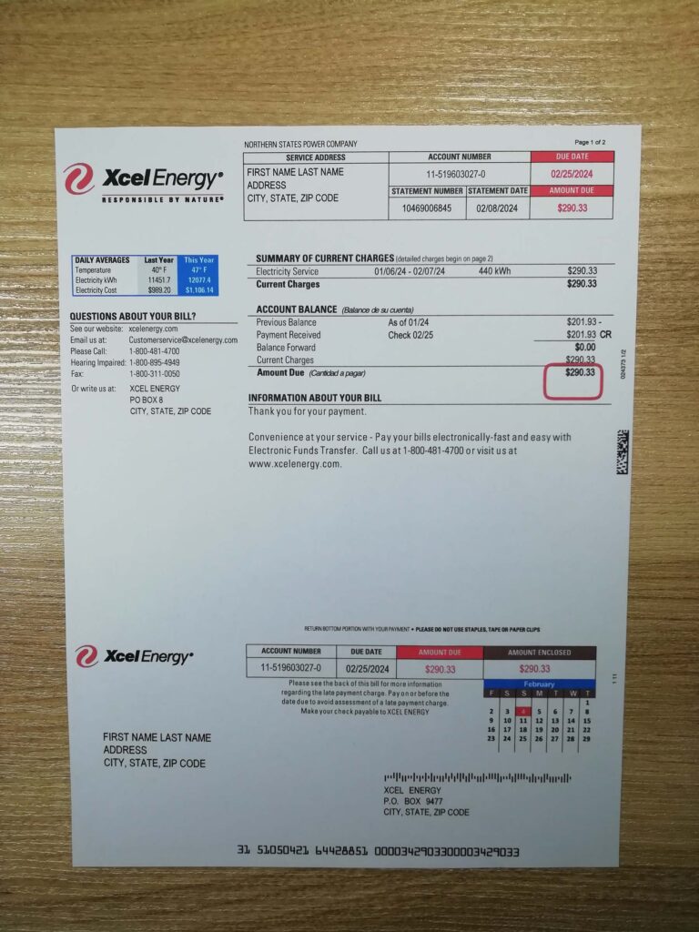 Editable Colorado Xcel Energy file printed for display