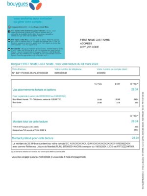 France Bouygues A4 utility template – download and edit easily