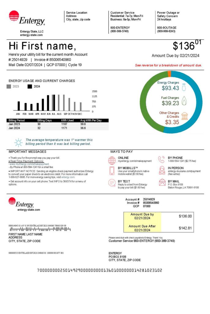 Entergy {State} Entergy A4 utility template – download and edit easily