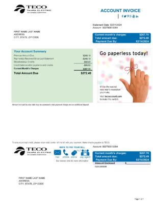 Florida Teco A4 utility template – download and edit easily