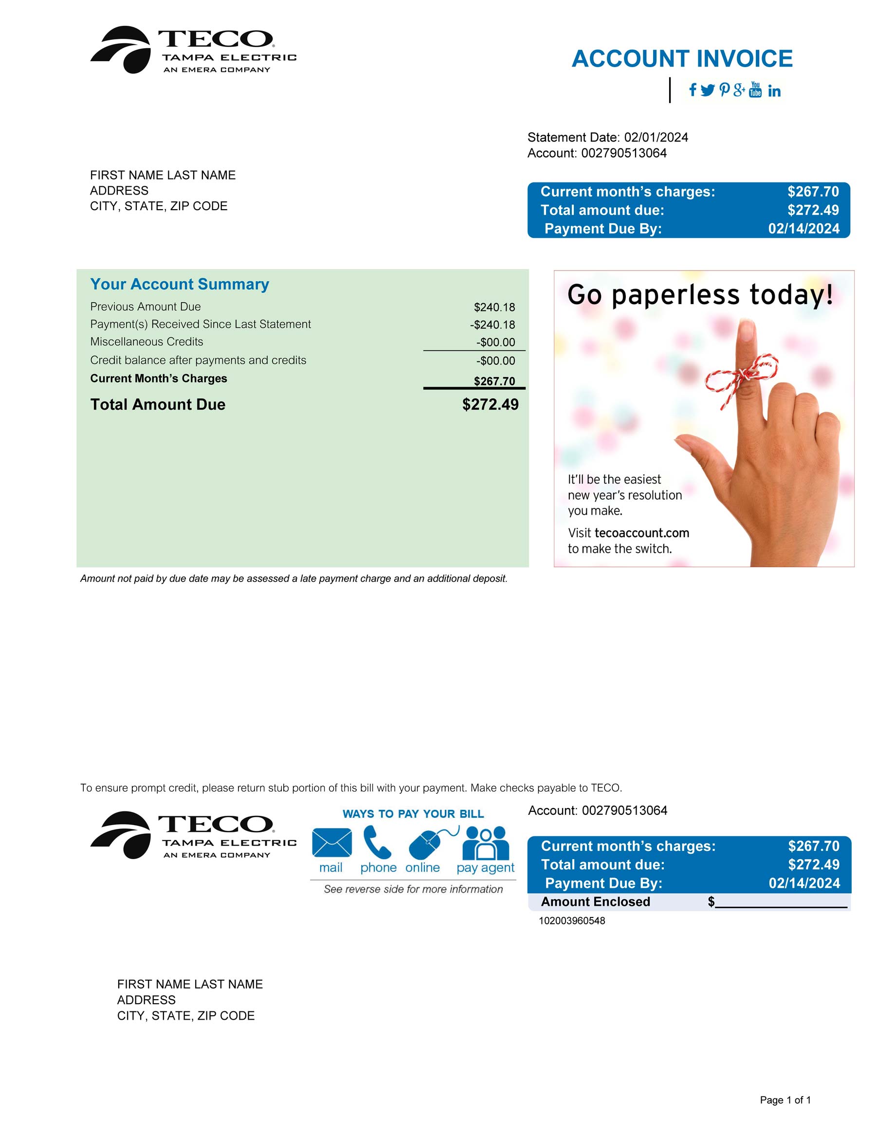Florida Teco A4 utility template – download and edit easily
