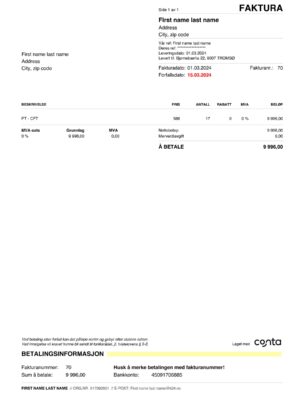 Clean layout of Conta utility bill – editable {State} version