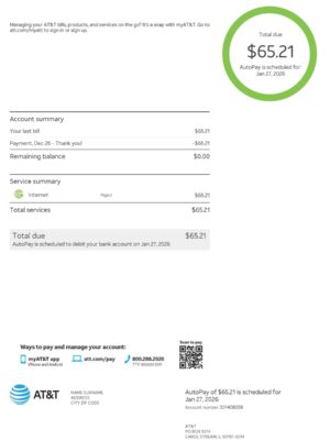 USA AT&T A4 utility template – download and edit easily