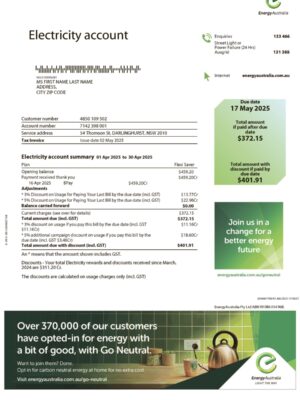 Australia Energy A4 utility template – download and edit easily