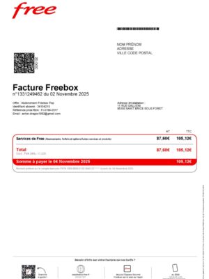 France Free phone A4 utility template – download and edit easily