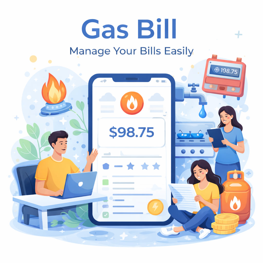 Gas utility bill template preview