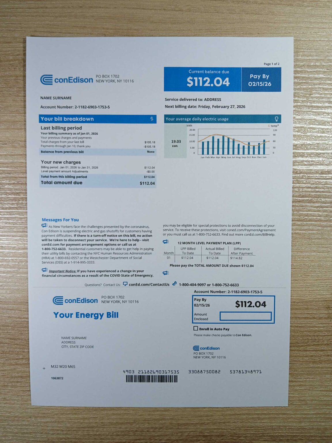 Electricity utility bill template - Brand-utilitybill.com